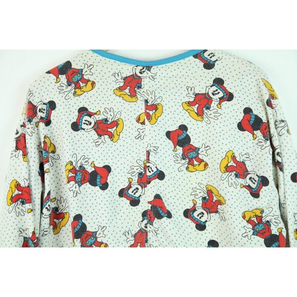 Vintage M L Pajama Top Flannel Mickey & Co Disney 90s Allover Print Cozy Lounge - Picture 10 of 10